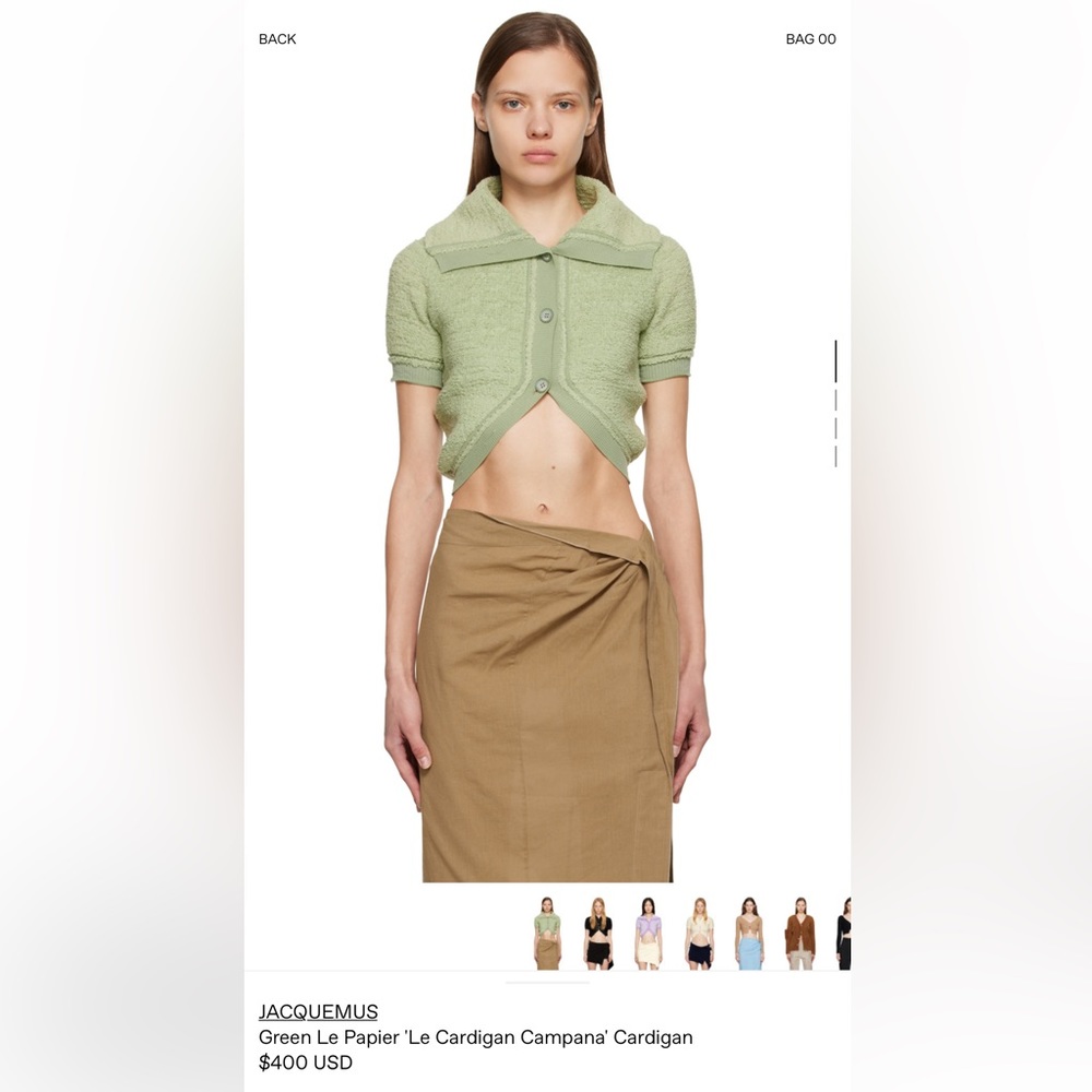 JACQUEMUS Le Papier Cropped Cardigan